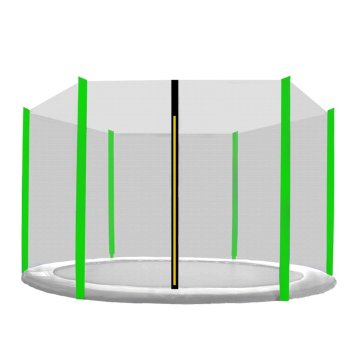 Inlea zaščitna mreža za trampolin PREMIUM jump, za skupni premer 250 cm, za 6 opornih stebrov - črna/svetlo zelena