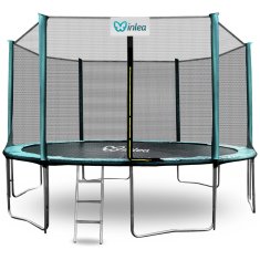 Inlea PREMIUM jump trampolin 400 cm z zunanjo zaščitno mrežo - temnozelena