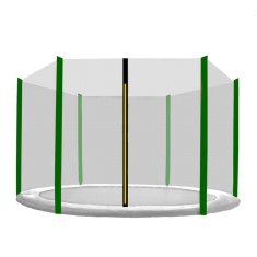 Inlea zunanja zaščitna mreža za trampolin PREMIUM jump s skupnim premerom 305 cm za 6 stebrov - črna/temno zelena