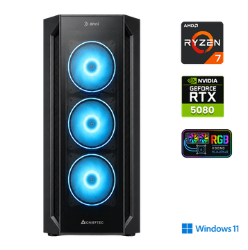 Anni Gamer Elite računalnik, AMD Ryzen 7 7700X, 32GB, SSD2TB, RTX 5080, W11H
