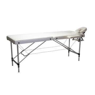 Inlea zložljiva masažna miza iz dveh delov z aluminijastimi nogami relax - bela