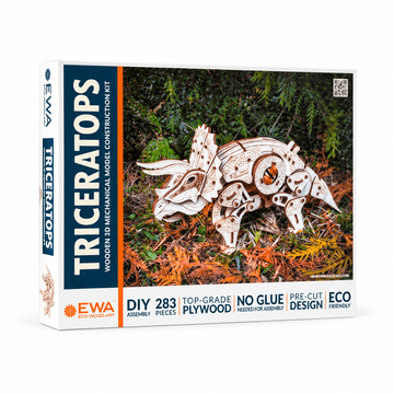 Rayher.	 Lesena 3D sestavljanka »Dinozaver Triceratops"