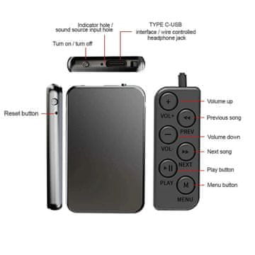 KJB KJB digitalni diktafon z glasovno aktivacijo, 29 ur, 128 GB