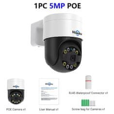 KJB PoE PTZ IP kamera 5 MP z barvnim nočnim vidom in dvosmernim zvokom