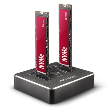 AXAGON ADSA M2C, dokovacia stanica USB-C 10Gbps za 2× M.2 NVMe SSD s funkciou klonowania