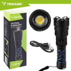 slomart Trizand 26949 Taktična svetilka, 1500 lm, LED, USB-C, zoom, vodoodporna