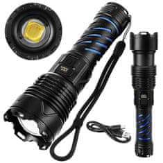 slomart Trizand 26949 Taktična svetilka, 1500 lm, LED, USB-C, zoom, vodoodporna