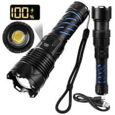 slomart Trizand 26949 Taktična svetilka, 1500 lm, LED, USB-C, zoom, vodoodporna