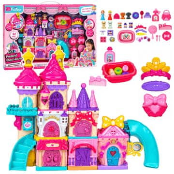 Zamek LEAN TOYS Zámok pre princeznú - set na skladanie s svetlom a zvukom (52 dielo)
