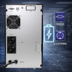 slomart Qoltec UPS Pure Sine Wave | 2kVA | 1600W | AVR | LCD