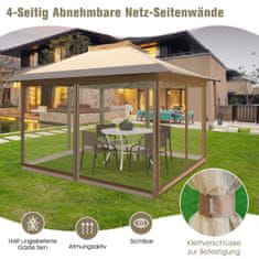 Northix Pop-up paviljon z mrežo proti komarjem, UV 50+, 3,6 x 3,6 m, kaki