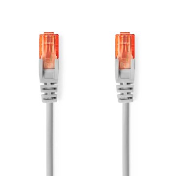 Nedis CAT6 Ethernet kabel, 10m, RJ45, U/UTP, siv