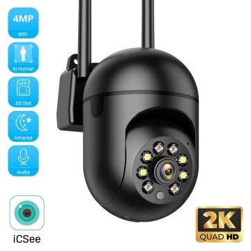 KJB Zunanja WiFi nadzorna kamera 4 MP s PTZ in pametnim sledenjem 4 MP, kartica 64 GB, vtič EU