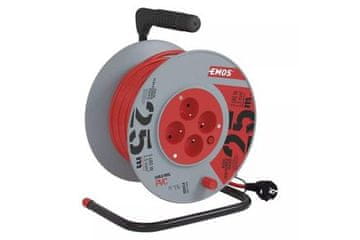 Emos Podaljševalni kabel na bobnu 108225 Extension cable, 25m / 230V, coil, 4 sockets