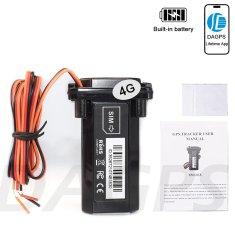 KJB Vodoodporni avtomobilski GPS sledilnik 4G z rezervno baterijo Tripolni kabel z baterijo