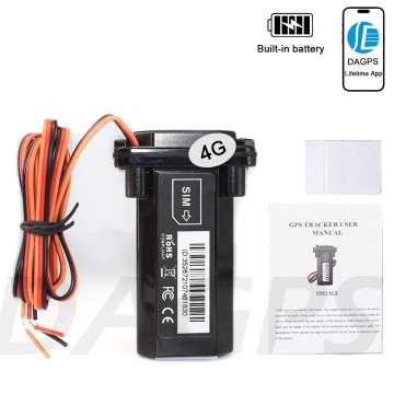 KJB Vodoodporni avtomobilski GPS sledilnik 4G z rezervno baterijo Tripolni kabel z baterijo