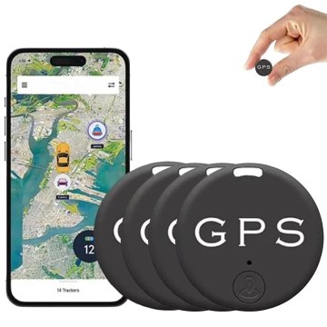 KJB Mini magnetni GPS lokator za vozila in predmete 4 kosi, črni