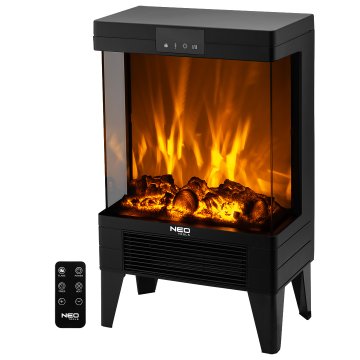 slomart NEO TOOLS Električni kamin 2000W - steklo, daljinski upravljalnik, timer