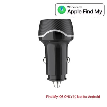KJB Avtomobilski polnilnik USB-A in USB-C z lokatorjem Črna, za Apple