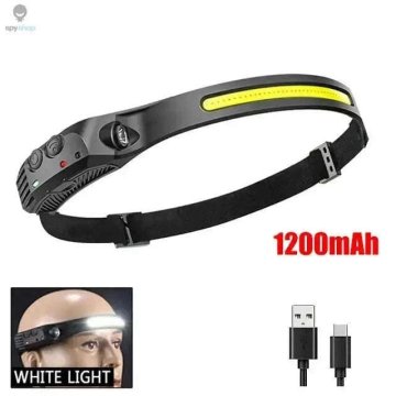 KJB Polnilna čelna svetilka COB LED s senzorjem gibanja Izvedba 1, bela, 1200 mAh