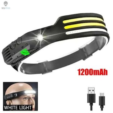 KJB Polnilna čelna svetilka COB LED s senzorjem gibanja Izvedba 3, bela, 1200 mAh