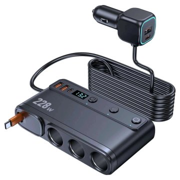 KJB Avtomobilski polnilni razdelilnik 9 v 1, 228 W, s tremi vtičnicami C35L 9in1