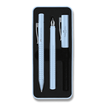 Faber-Castell Grip Edition 2010 komplet nalivnega in krogličnega peresa - svetlo modra