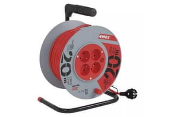 Emos Podaljševalni kabel na bobnu 108220 Extension cable, 20m / 230V, coil, 4 sockets