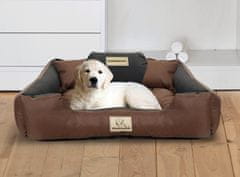 AIO FACTORY Pasja postelja KINGDOG 75x65 cm personalizirana vodoodporna rjava