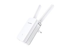 Mercusys Podaljševalnik dosega Wi-Fi 300 Mb/s SPEED: 300 Mb/s pri 2,4 GHz SPECIFIKACIJA: 3 × fiksne zunanje antene, vtičnica na steni FUNKCIJA: WPS/Rese
