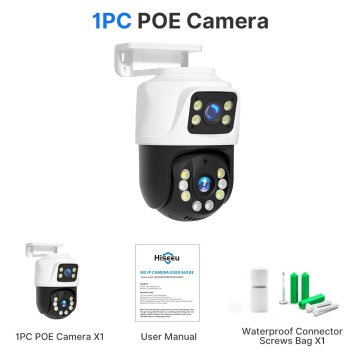 KJB PoE IP varnostna kamera PTZ z dvojnim objektivom 3 MP + 3 MP HS616B-P, 3 MP + 3 MP, brez vtiča