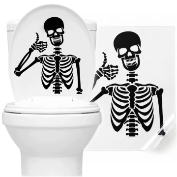 Korbi Halloween nalepka za WC desko z okostnjakom