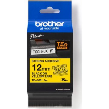 Brother TZ-EŠ631 Trak 12 mm Č/Č Laminiran