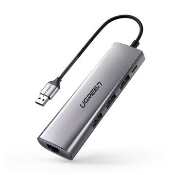 Ugreen Ugreen CM266 5v1 USB-A 3.0 adapter (RJ45, 3x USB-A, micro USB) - siv