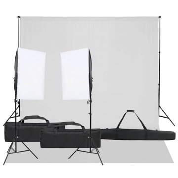 Vidaxl Komplet za foto studio z lučmi in ozadjem