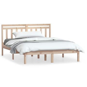 Vidaxl Posteljni okvir 150x200 cm trdnega lesa