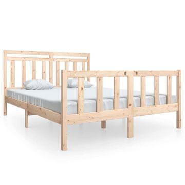 Vidaxl Posteljni okvir iz trdnega lesa 160x200 cm