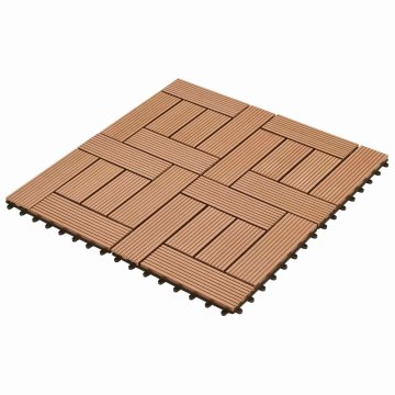 Vidaxl Tla za teraso 22 szt. Rjava 30 x 30 cm WPC