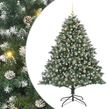 Vidaxl Umestno božično drevo Zelena 180 cm PVC, plastika in jeklo