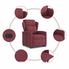 Vidaxl Električni naslanjač s funkcijo vstajanja vinsko rdeč