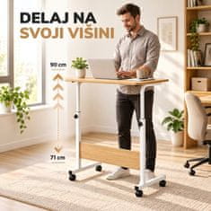 Prenosna in nastavljiva miza 68x47x7,5 cm – mobilna, nastavljiva višina, stabilna konstrukcija | EVOSTUL