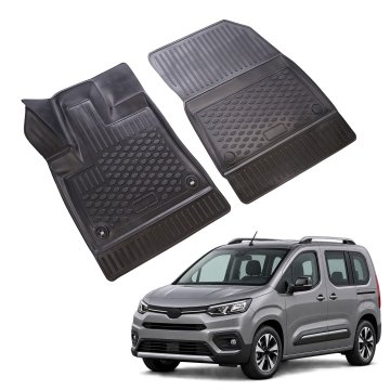 J&J Automotive Gumijaste preproge z dvignjenim robom za Toyota Proace City 2021-nad 2kosi