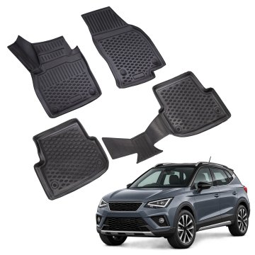 J&J Automotive Gumijaste preproge z dvignjenim robom za Seat Arona 2017-nad 4kosi