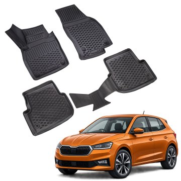 J&J Automotive Gumijaste preproge z dvignjenim robom za Skoda Fabia 4 2021-nad 4kosi