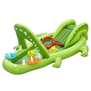 Bestway Napihljivi igralni center Gator za otroke s toboganom in bazenom