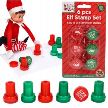 Korbi Božične štampiljke Elf Psotnik, 6 kosov