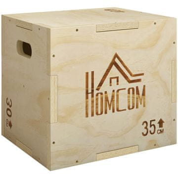 Homestar Pliometrična skakalna škatla 40,5x35,5x30,5 cm naravno lesena