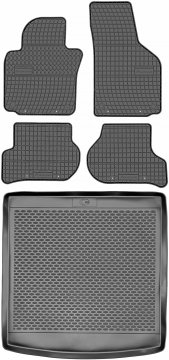 shumee Volkswagen Golf VI Kombi od 2009-2013 komplet - gumijasti tepihi + tepih za prtljažnik