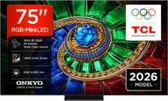 TCL 75RM7L 4K UHD televizor, RGB-Mini LED
