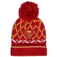 sarcia.eu SUPERMAN Otroška zimska kapa s pompom, rdeča in rumena